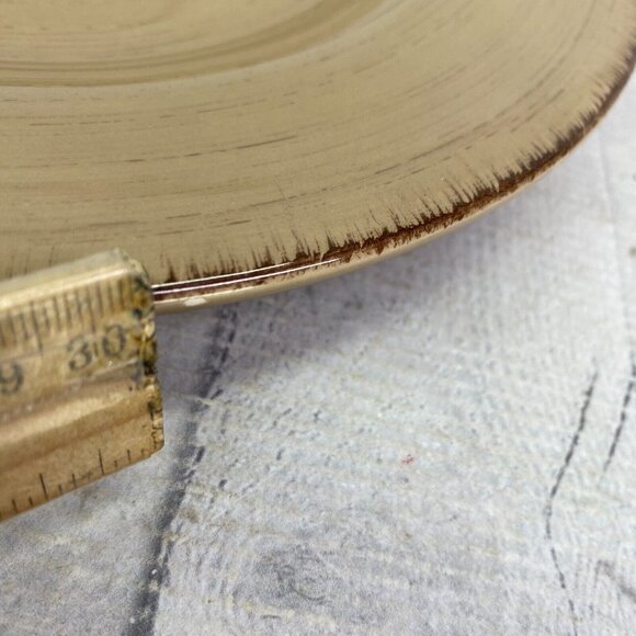 Tag Ltd SONOMA TAN Swirl Rustic Brown Edge Ironstone 11" Dinner Plates Set of 3 - Picture 14 of 16